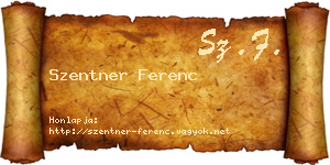 Szentner Ferenc névjegykártya