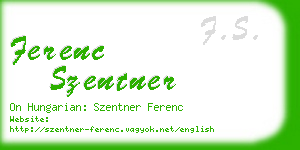 ferenc szentner business card